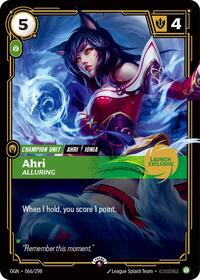 (Promo) OGN 066/298 - Ahri - Alluring (Launch Exclusive) (Foil)