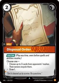 UNL 103/219 - Disposal Order